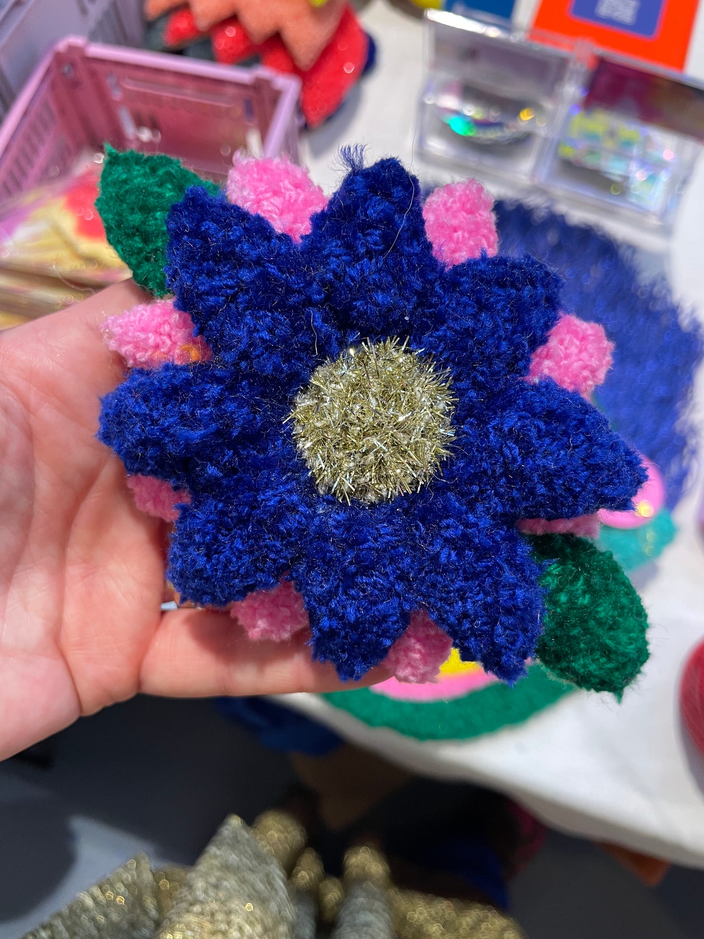 Fluffy Floral Hair Clip/Brooch