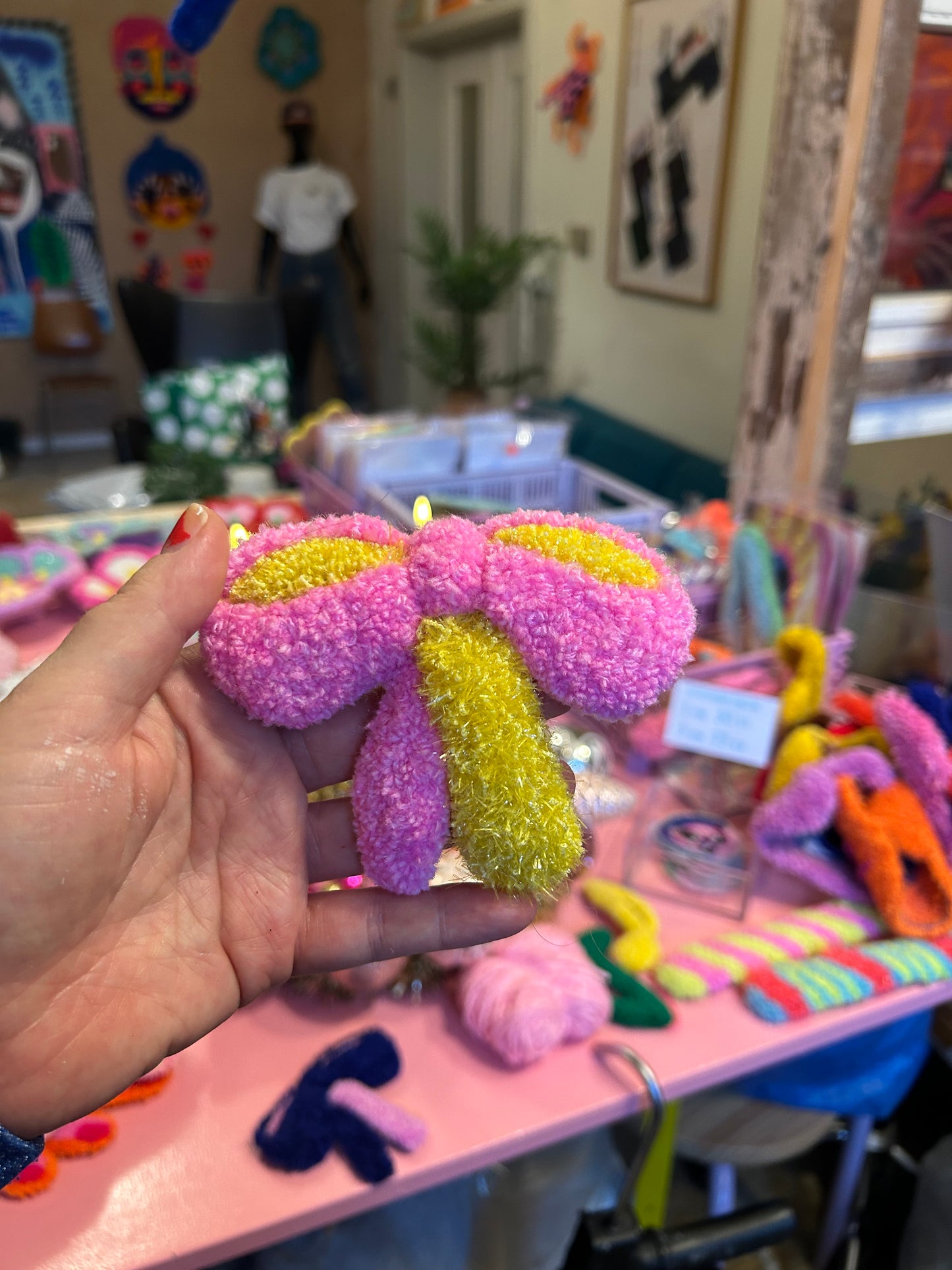 Bow Accessory - Pink & Yellow