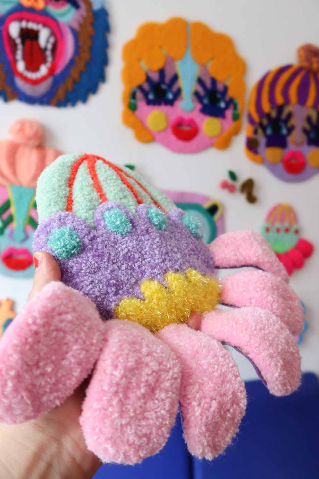 Flower Bud Sculpture - Light Purple, Soft Pink, Yellow, Aqua & Orange