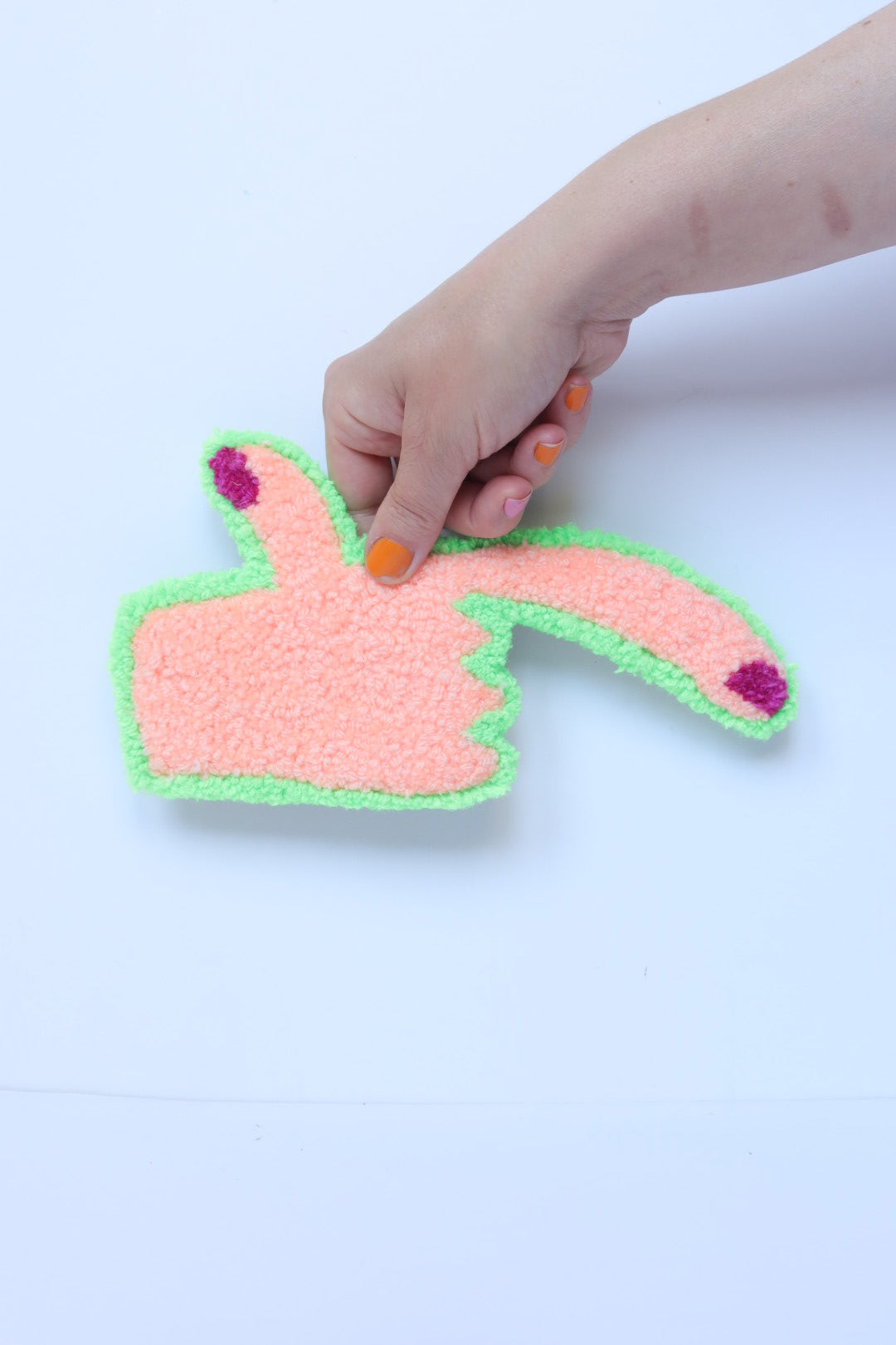 Softgun - Coral & Lysegrøn Tekstilkunst