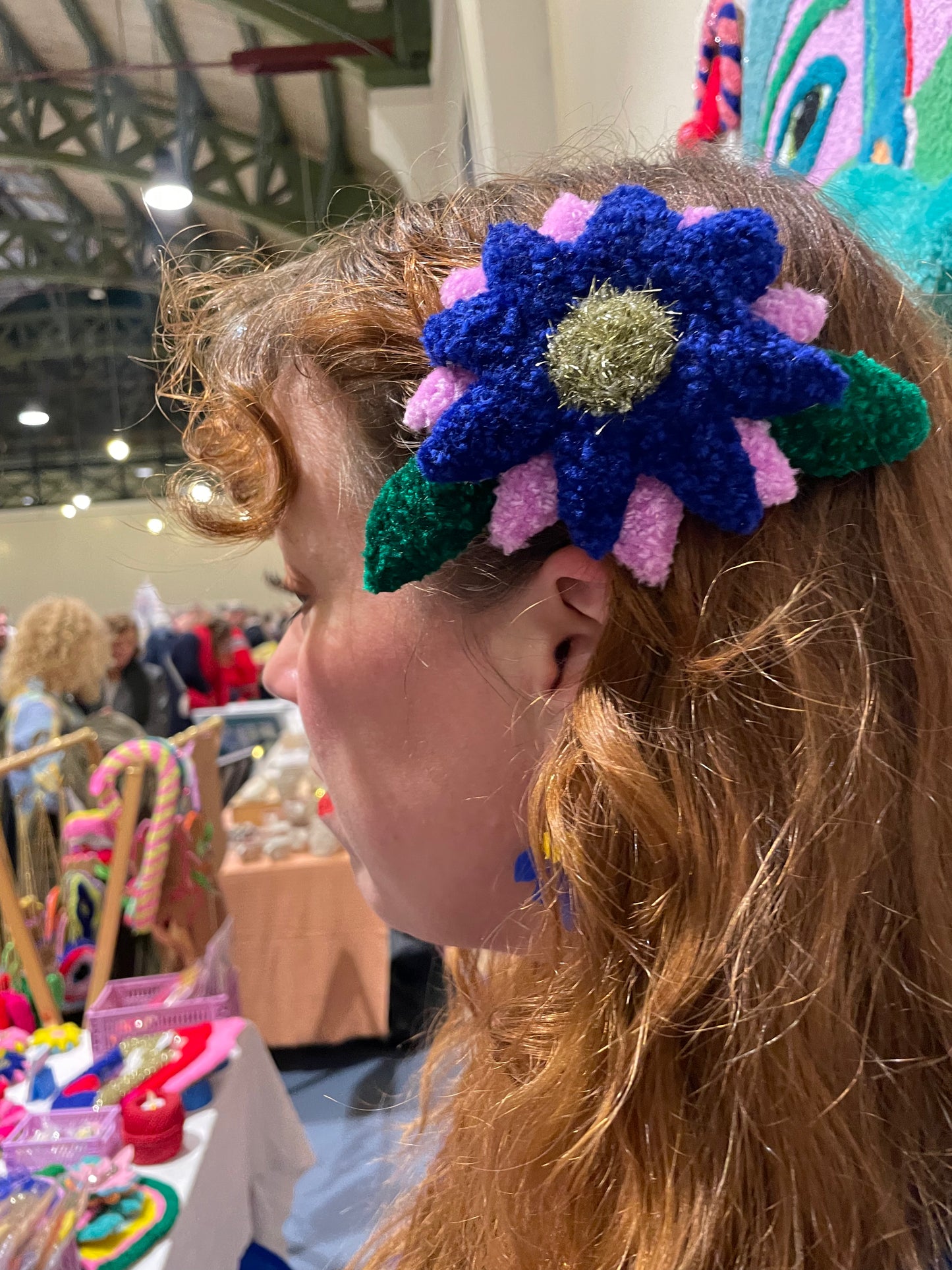 Fluffy Floral Hair Clip/Brooch