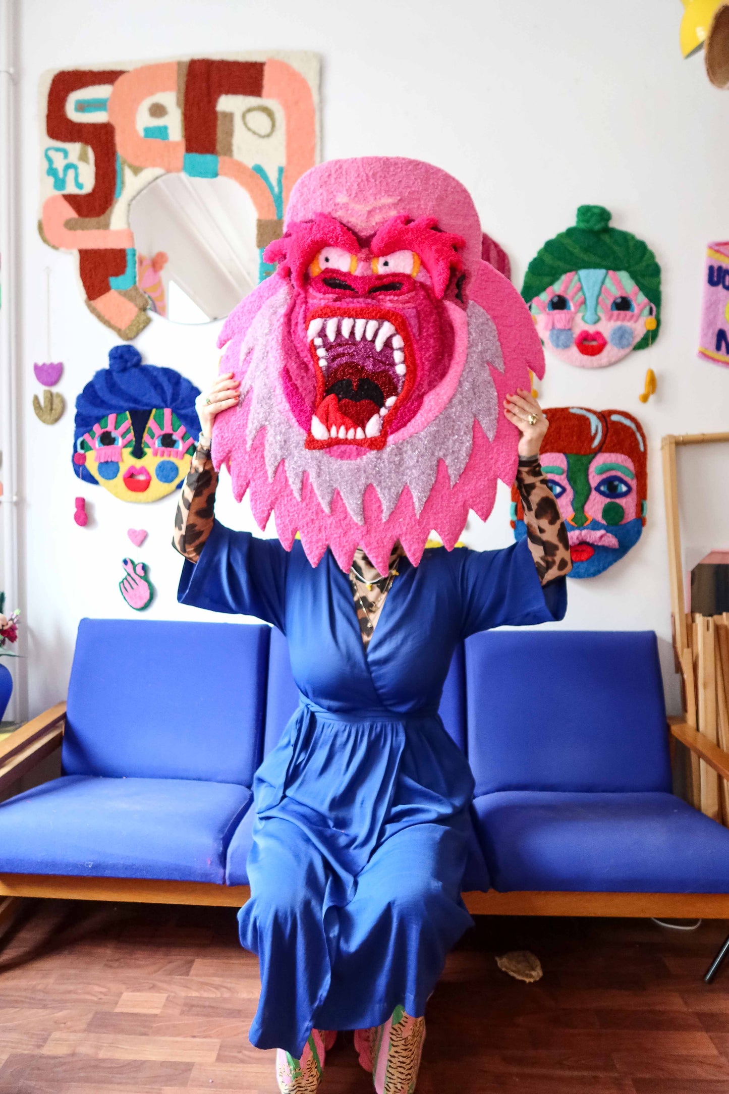 Gorilla - Tekstilmaske i Forskellige Pink Nuancer