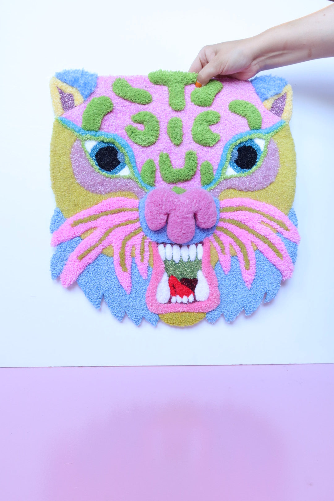 Paka - Tekstilmaske i Pink, Lilla, Lysegrøn & Himmelblå