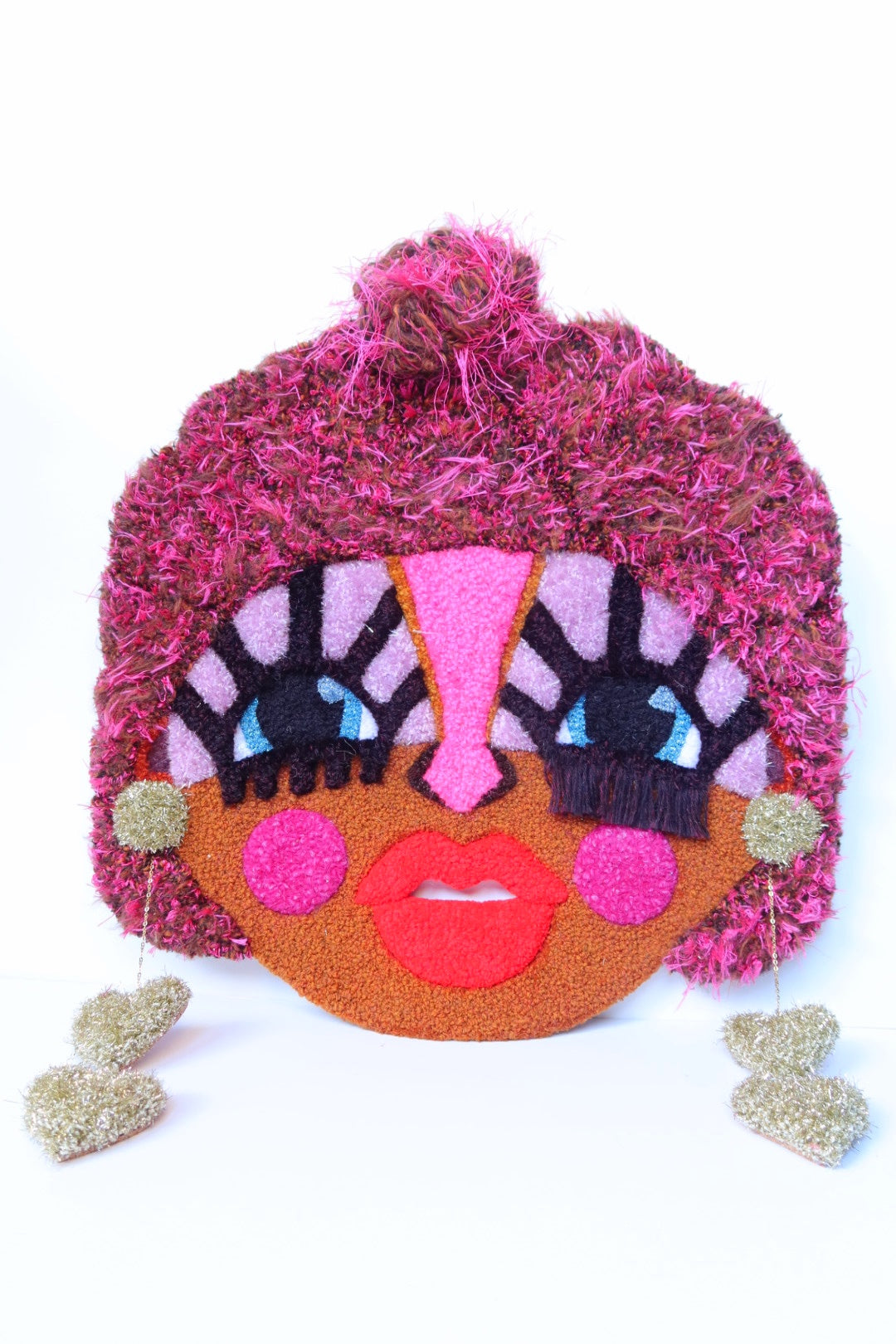 Odette - Tekstilmaske i Pink & Brune Nuancer