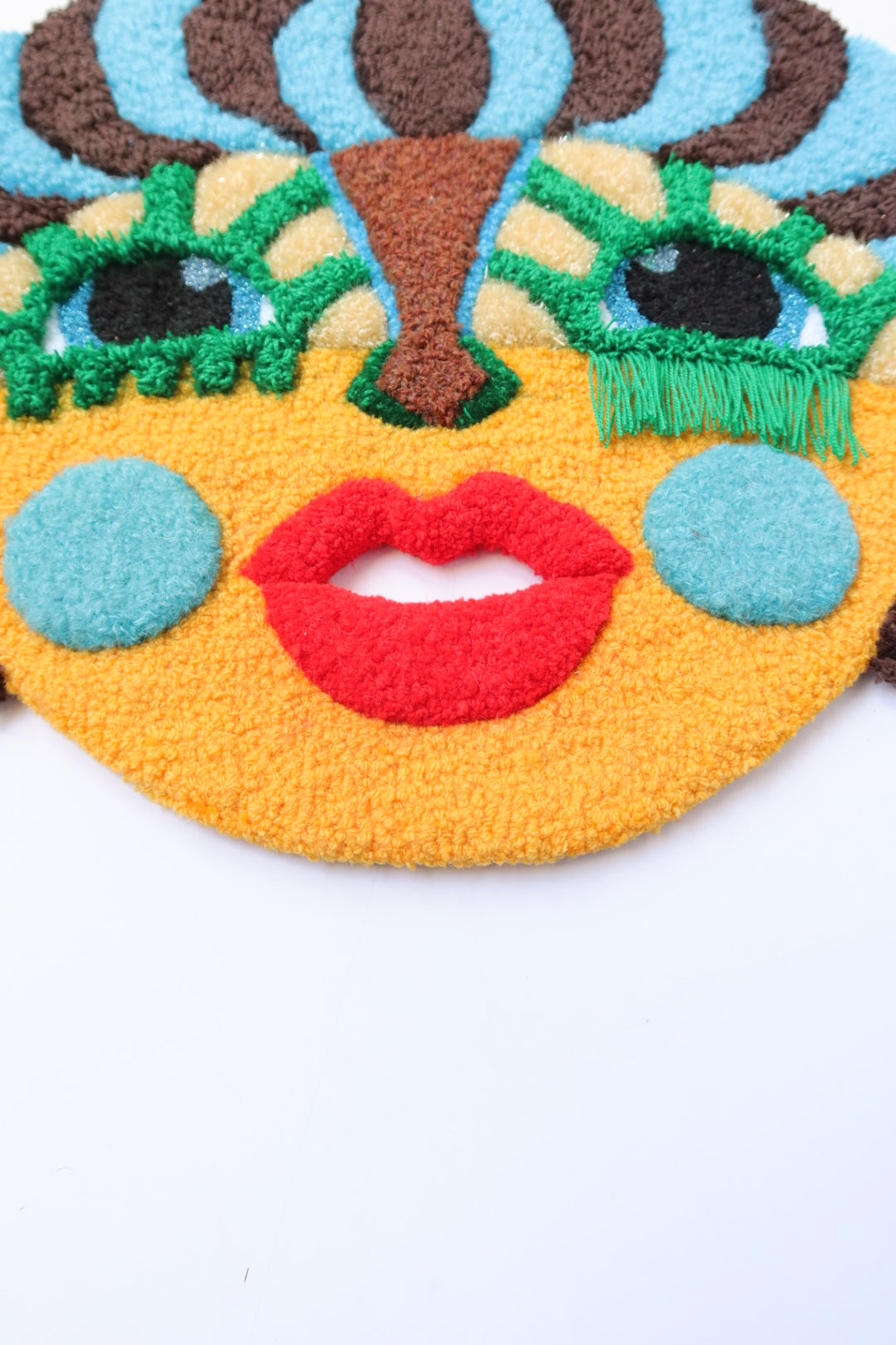  Laila - Textile Mask in Brown, Yellow, Blue, Red & Green