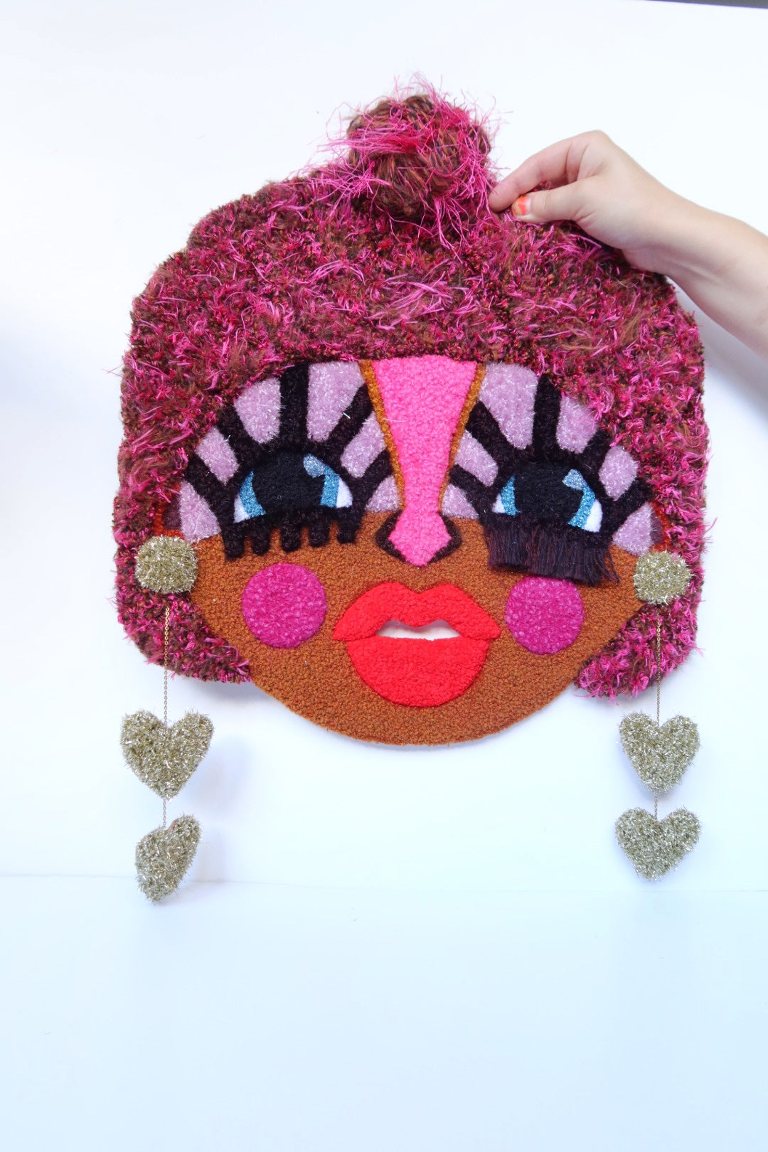 Odette - Tekstilmaske i Pink & Brune Nuancer