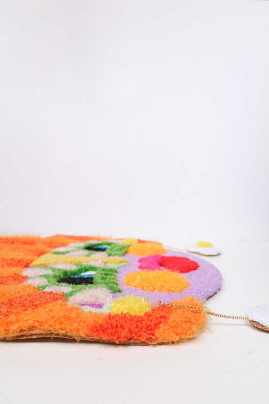 Lise For Sjov - Orange, Grøn, Lilla & Gul - Plakat af Håndlavet Tuftet Maske