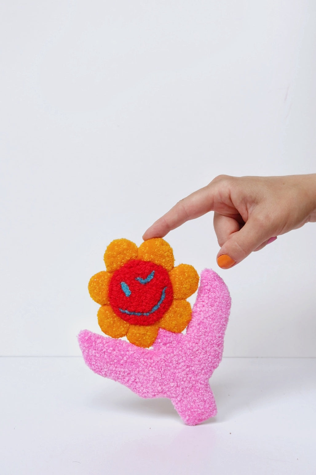 Smiley Face Blomst - Gul, Rød & Pink Tekstilkunst