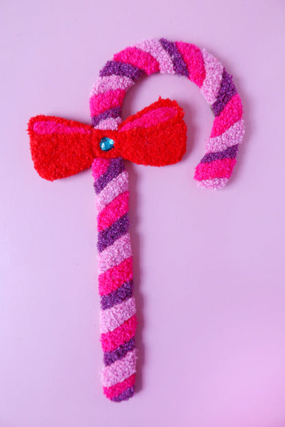 Candy Cane with a bow in pinks