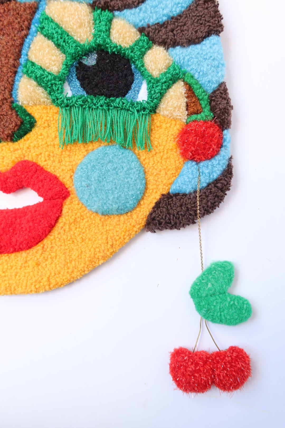  Laila - Textile Mask in Brown, Yellow, Blue, Red & Green