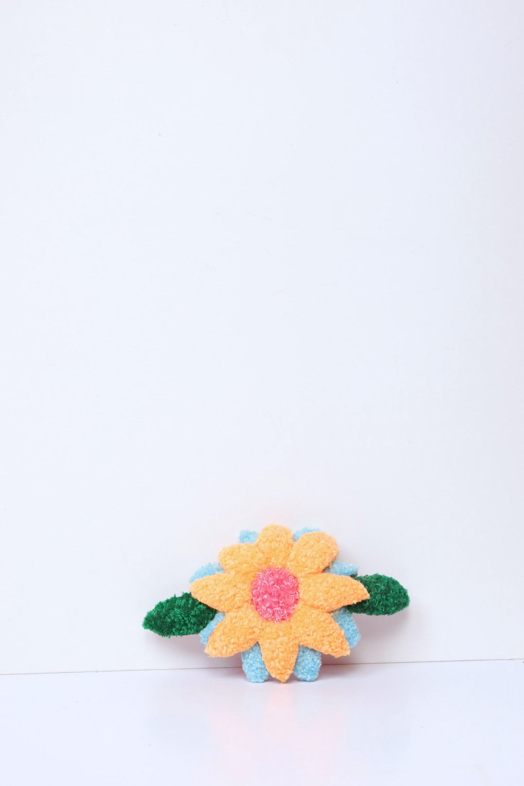 Floral Hair Clip/Brooch - Orange, Light Blue & Pink