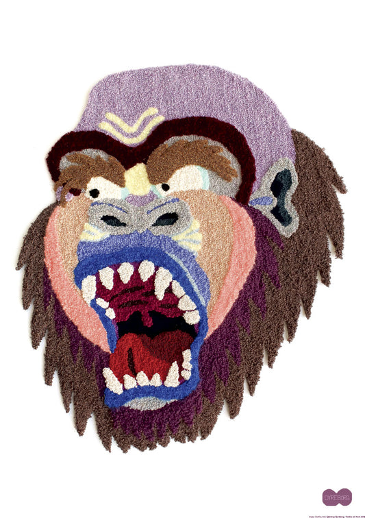 Angry Gorilla - Plakat af Håndlavet Tuftet Maske