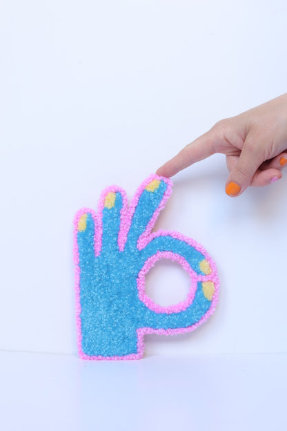 It's Gonna Be OK! - Sky Blue & Pink Textile Art