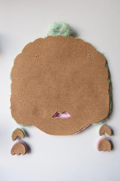 Tindra - Textile Mask in Soft Pastel Green, Salmon, Blue and Lilac