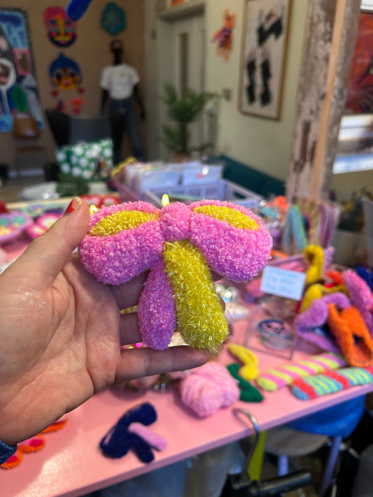 Bow Accessory - Pink & Yellow