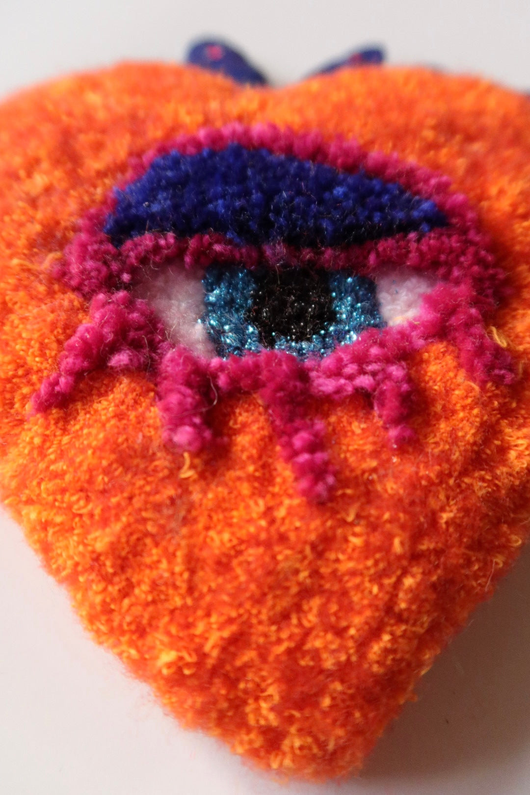 Watchful Heart - Tufted Heart with Eye and Flames