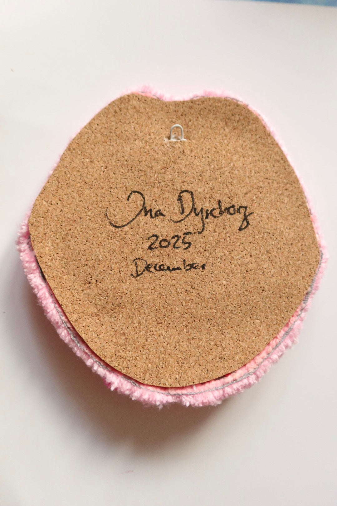 Mouth Mirror - Red, Pink & Lilac - Handmade Tufted Wall Art