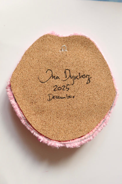 Mouth Mirror - Red, Pink & Lilac - Handmade Tufted Wall Art