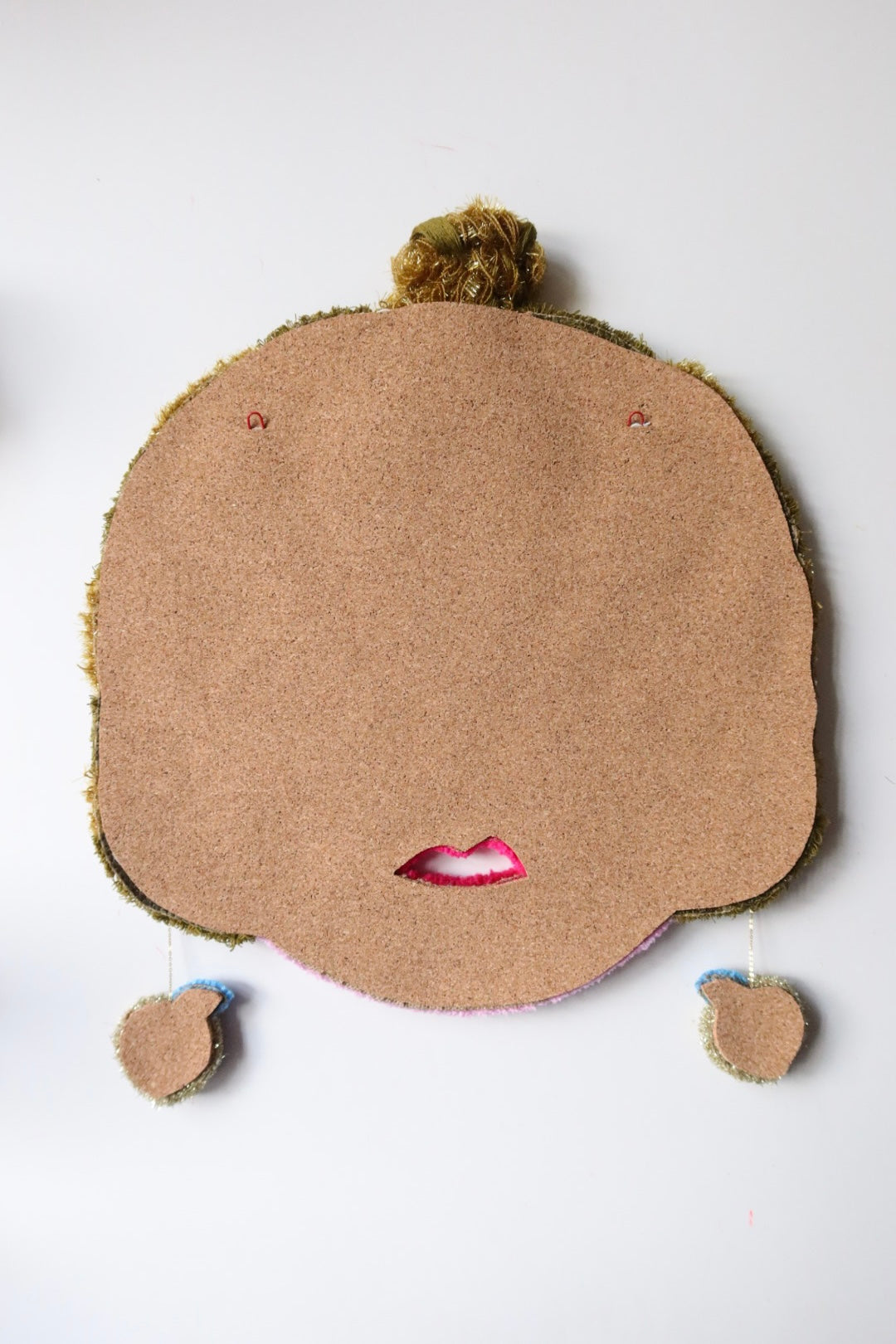 Gemma - Textile Mask in Golden Olive, Pink and Bordeaux