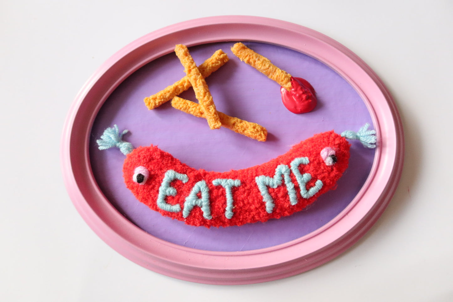 Eat Me - Tufted Sausage in Reclaimed Frame