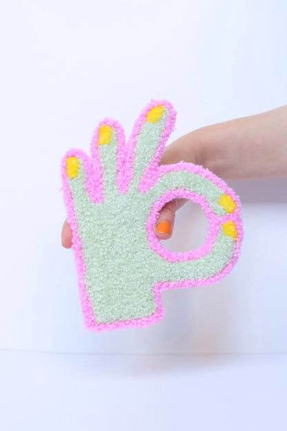 It's Gonna Be OK! - Mint & Pink Textile Art