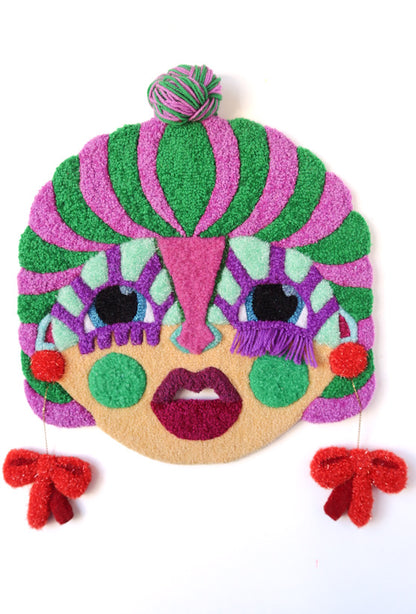 Mille - Textile Mask in Green, Purple, Light Yellow, Light Blue and Red