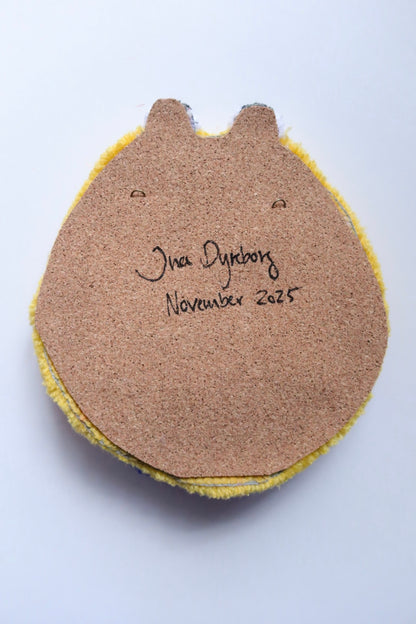 Mouth Mirror - Yellow, Pink & Blue - Handmade Tufted Wall Art