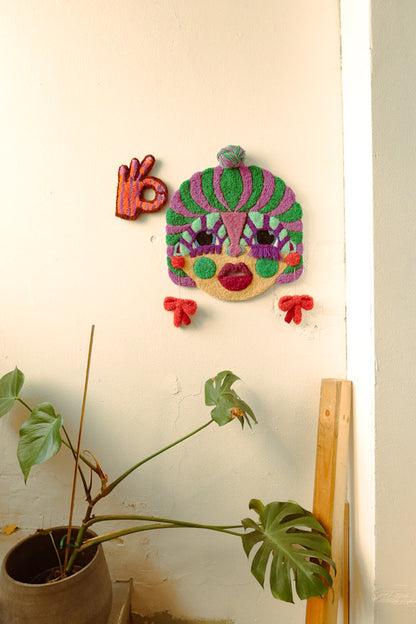Mille - Textile Mask in Green, Purple, Light Yellow, Light Blue and Red