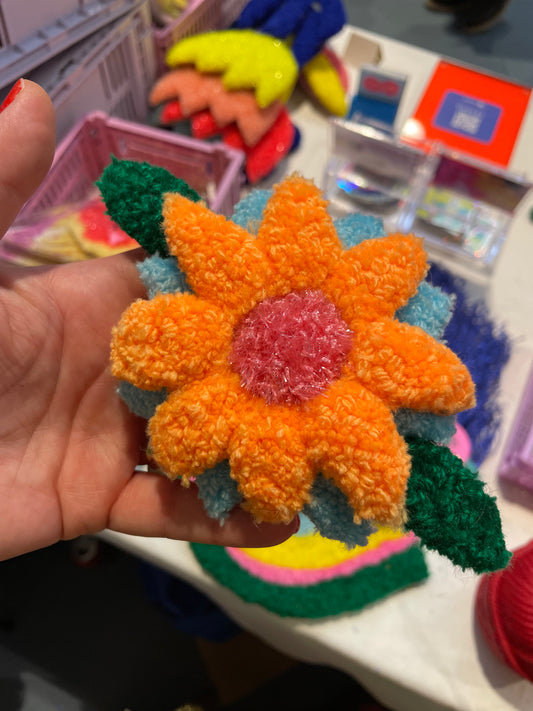 Fluffy Floral Hair Clip/Brooch