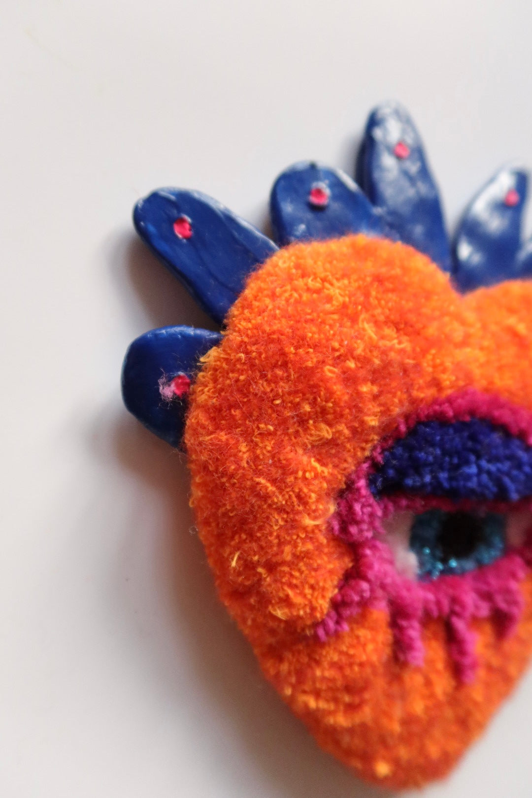 Watchful Heart - Tufted Heart with Eye and Flames