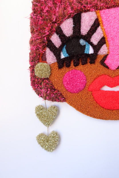 Odette - Tekstilmaske i Pink & Brune Nuancer