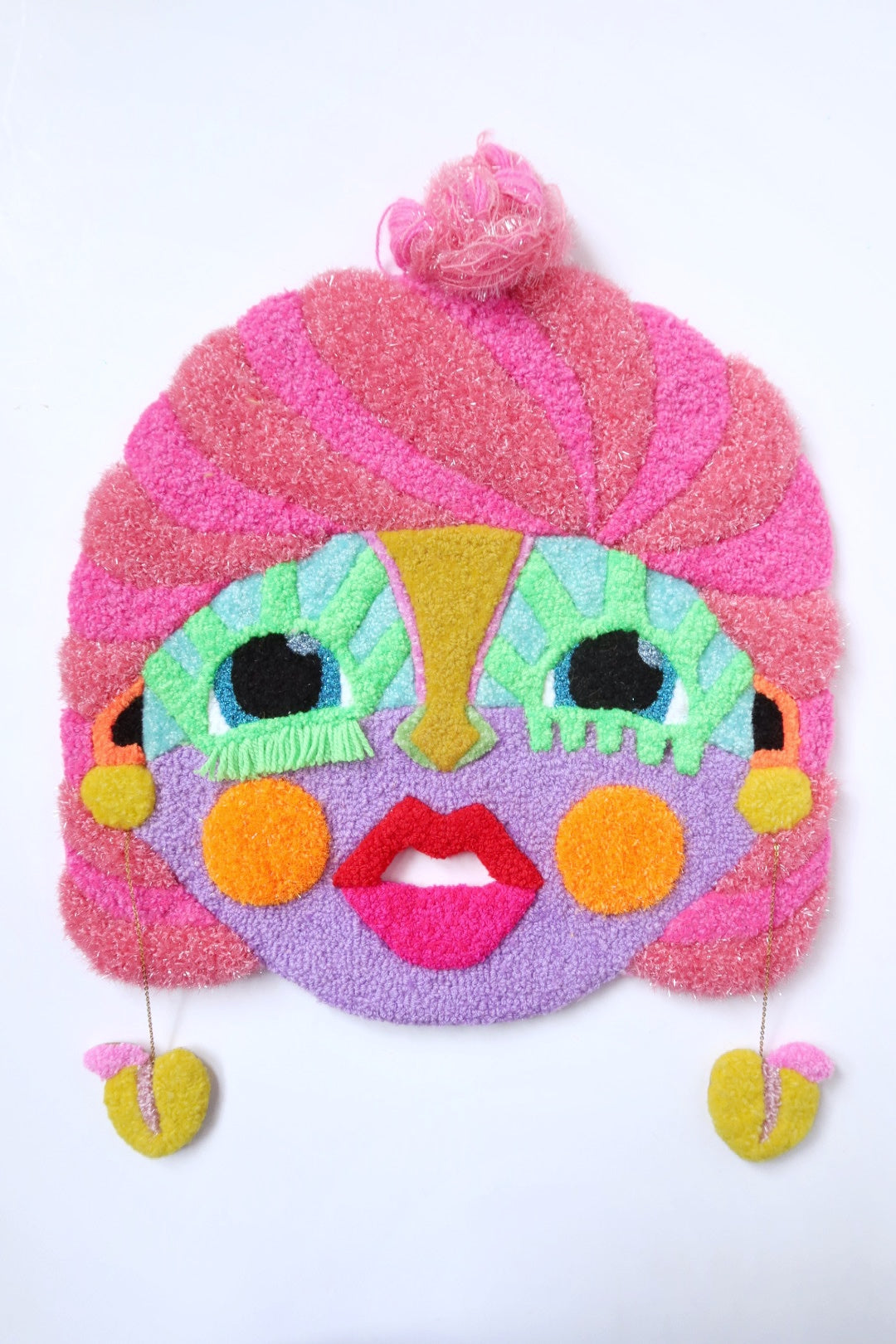 Olivia - Tekstilmaske i Pink, Syren, Lysegrøn, Orange & Gul