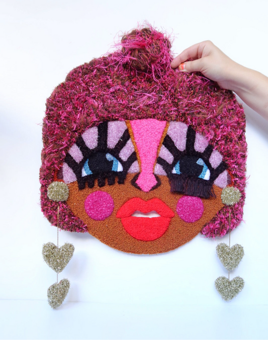 Odette - Tekstilmaske i Pink & Brune Nuancer
