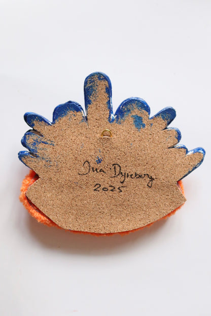 The Watchful Eye - Tufted Eye with Flames in Blue and Orange