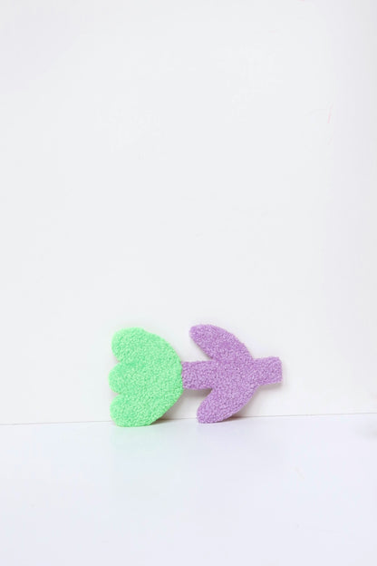Blomst - Grøn & Lilla Tekstilkunst