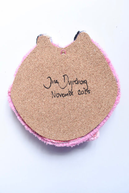 Mouth Mirror - Pink, Blue & Red - Handmade Tufted Wall Art