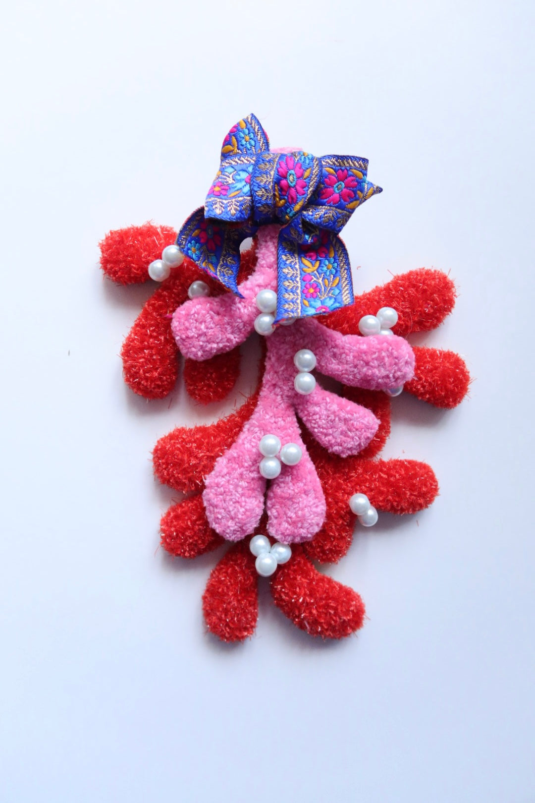 Mistletoe - Red & Pink - Handmade Tufted Decoration