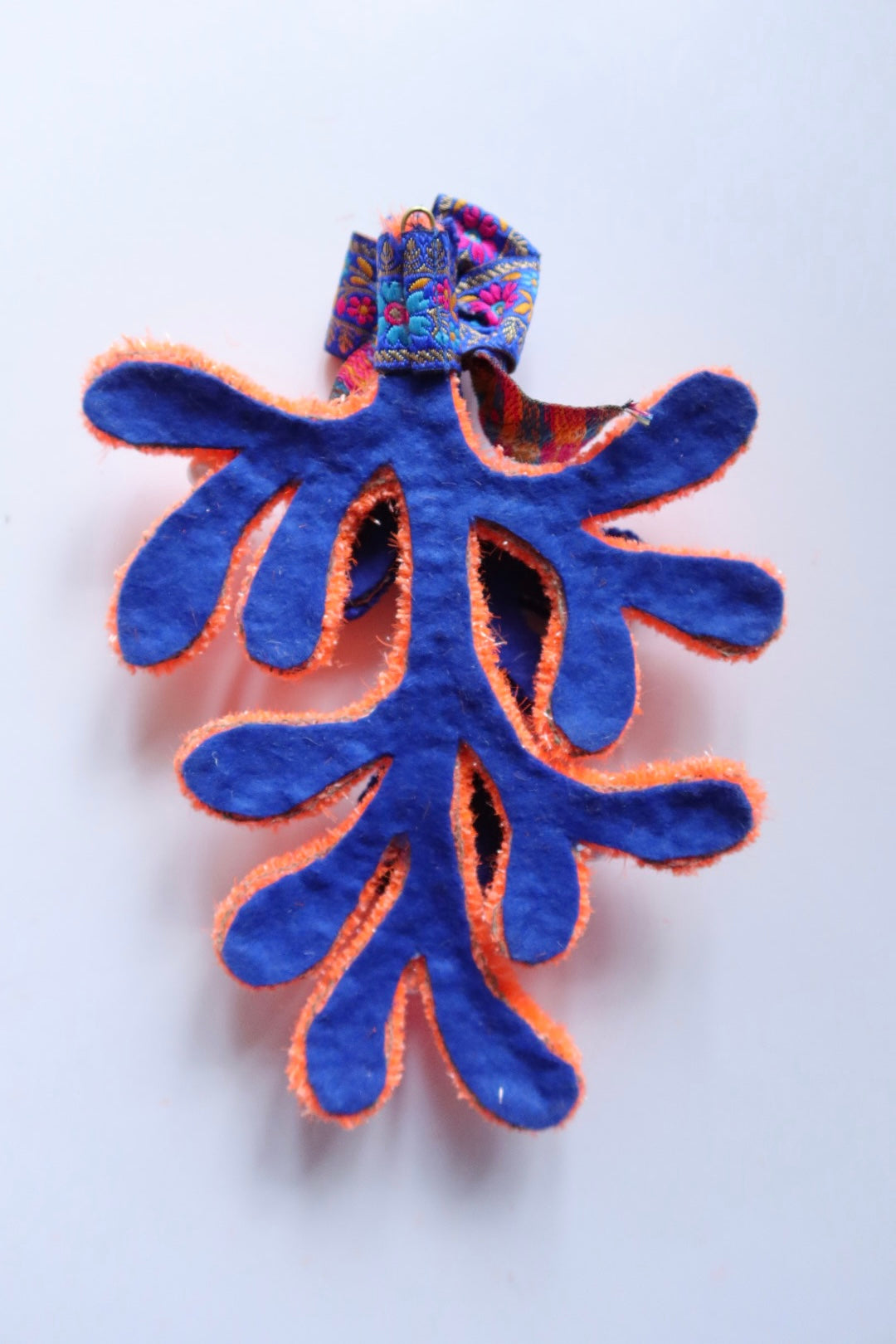 Mistletoe - Orange & Blue - Handmade Tufted Decoration