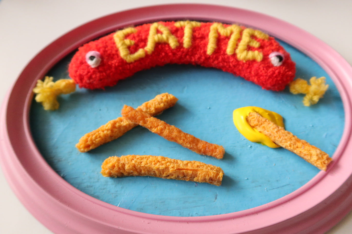 Eat Me - Tufted Sausage in Reclaimed Frame