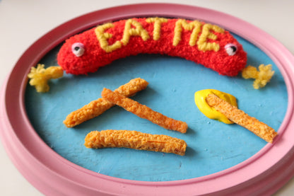 Eat Me - Tufted Sausage in Reclaimed Frame