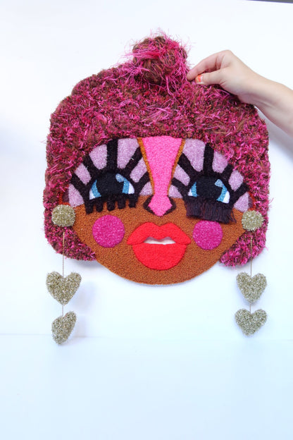 Odette - Tekstilmaske i Pink & Brune Nuancer