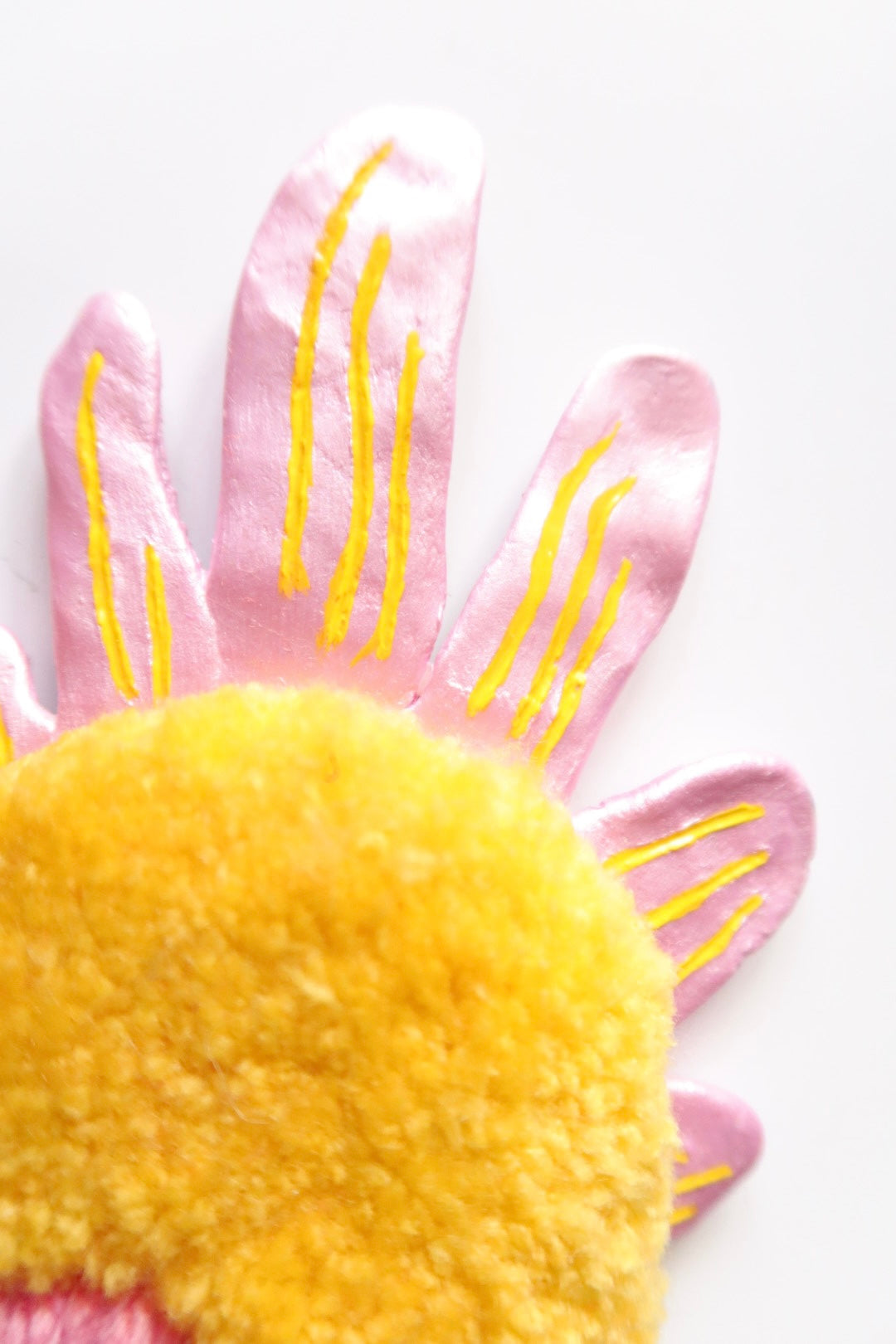 Watchful Heart - Tufted Heart with Eye and Flames in Yellow and Pink