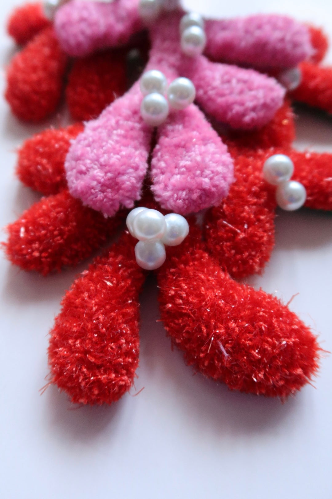 Mistletoe - Red & Pink - Handmade Tufted Decoration