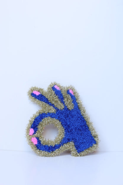 Det Bliver OK! - Blue & Gold Tekstilkunst