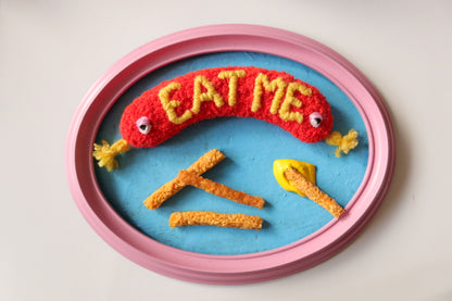 Eat Me - Tufted Sausage in Reclaimed Frame