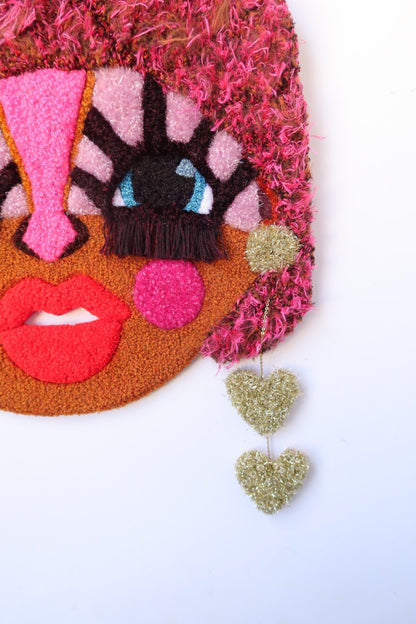 Odette - Tekstilmaske i Pink & Brune Nuancer