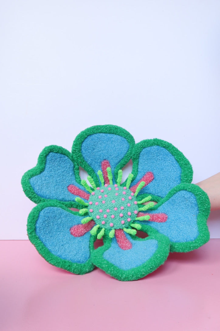 Stor Blomst Skulptur - Blå & Grøn