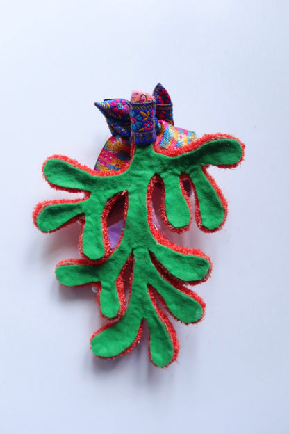 Mistletoe - Red & Pink - Handmade Tufted Decoration