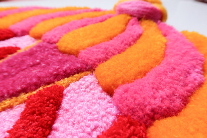 Yvette - Tekstilmaske i  Varm gul, Pink, Orange, Rød & Blå