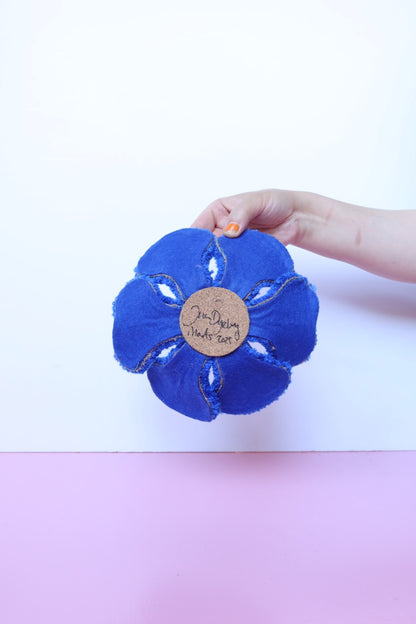 Koral, Blå & Lyseblå Blomst Skulptur - Formbar Tekstilkunst